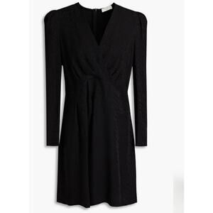 NEW Sandro Womens Gloria Black Long Sleeve VNeck Short Light Weight Dress $295 8